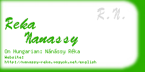 reka nanassy business card